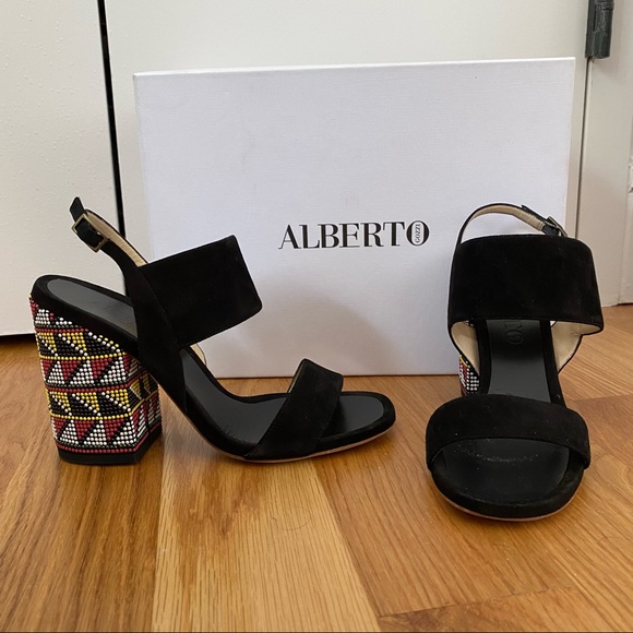 Alberto Gozzi Embellished Block Heel Sandals - Picture 3 of 13